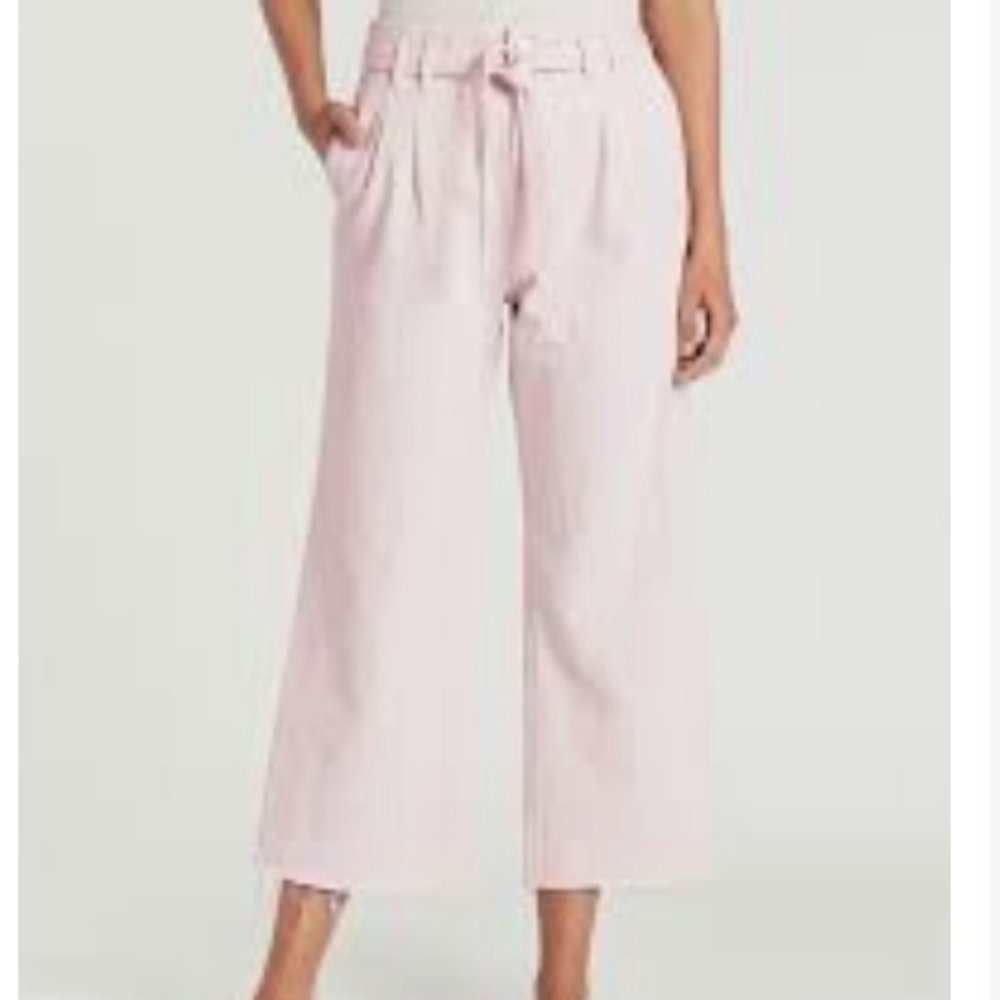 J BRAND - HIGH RISE TIE WAIST CROPPED JEANS